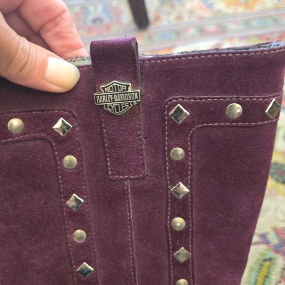 Rare Grape Harley-Davidson Studded Halter Boots (Damaged), Sz 6 - Picture 10 of 12
